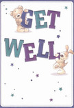 Radiating playful vibrancy and sincere comfort, this get well card captures the caring energy of Dartmouth Park. Two lovable characters-a cuddly teddy bear and an exuberant puppy-leap from the page, each embracing the bold, colourful letters that spell 'Get Well.' The text shines in striking indigo and teal, set against a creamy white background that feels as fresh as a spring morning in Waterlow Park. Sprinkled across the card are joyful stars in deep blues and purples, their sparkle evoking both hope and the neighbourhood's welcoming spirit. The animal friends are illustrated with beautifully detailed fur and endearing expressions, so lifelike you can nearly imagine their comforting touch. This card not only carries a heartfelt message but also envelopes the recipient in the warm, uplifting embrace characteristic of Dartmouth Park-a sentiment perfectly suited for anyone in recovery and pairs seamlessly with a cheerful local bouquet.